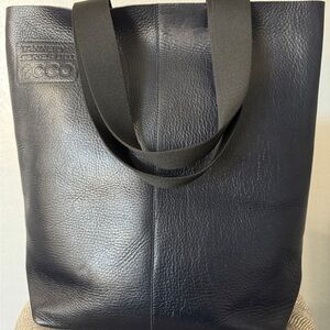 Ecco Navy Leather Tote